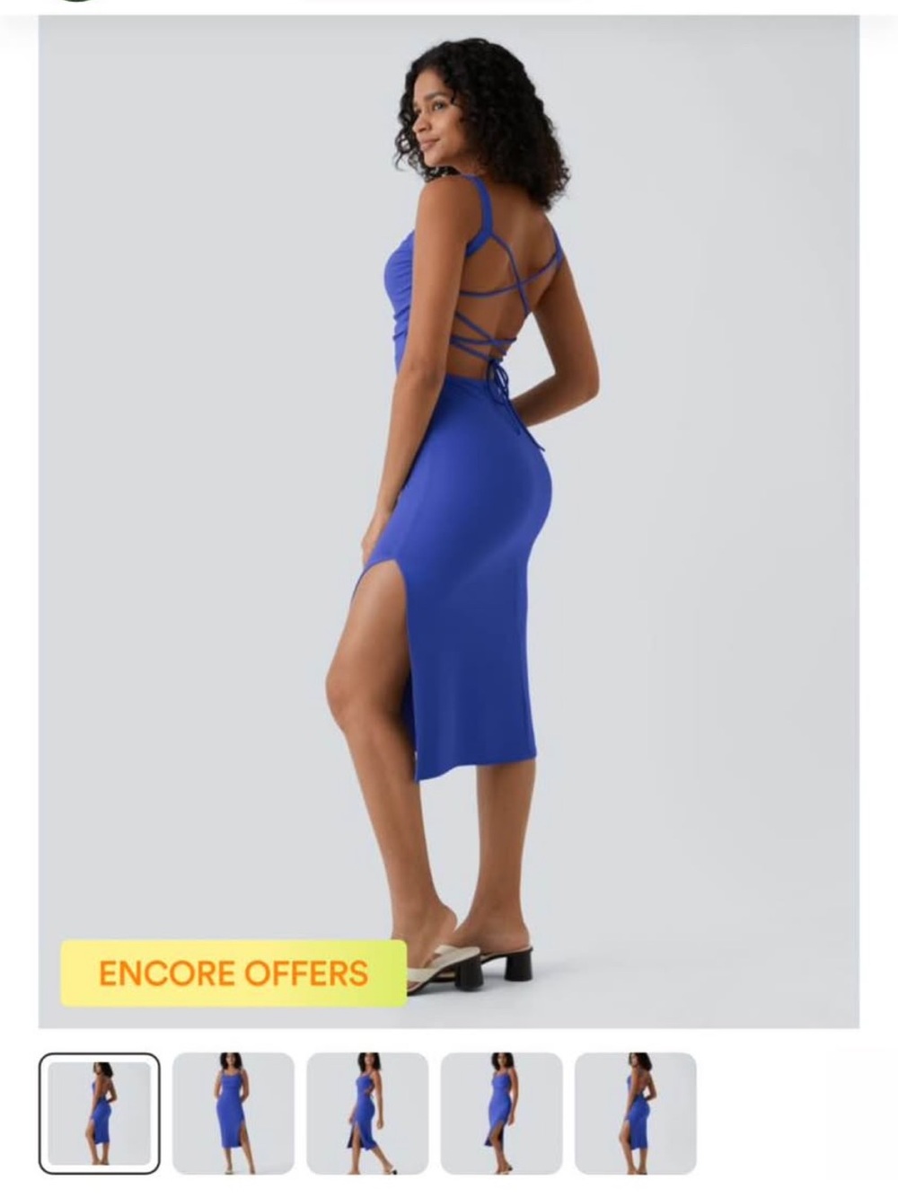 Aster Blue Sleeveless Midi Dress with Side Slit - Picture 2 of 2